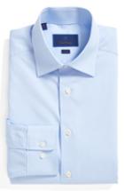 Men's David Donahue Slim Fit Solid Dress Shirt - 34/35 - Blue