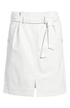 Women's Topshop Leather Paperbag Miniskirt Us (fits Like 0) - White