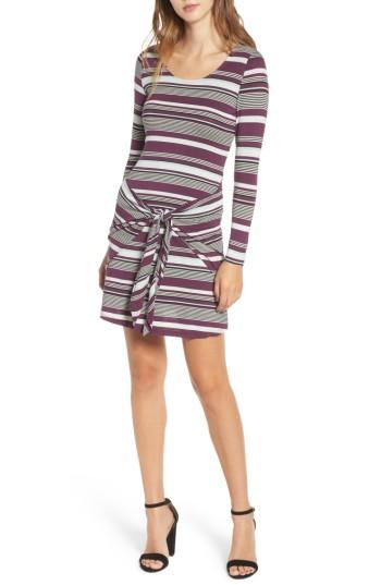 Women's Love, Fire Tie Waist Dress - Burgundy