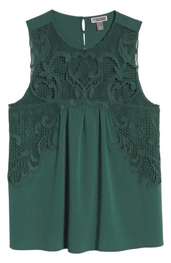Women's Chelsea28 Lace Yoke Top, Size - Green