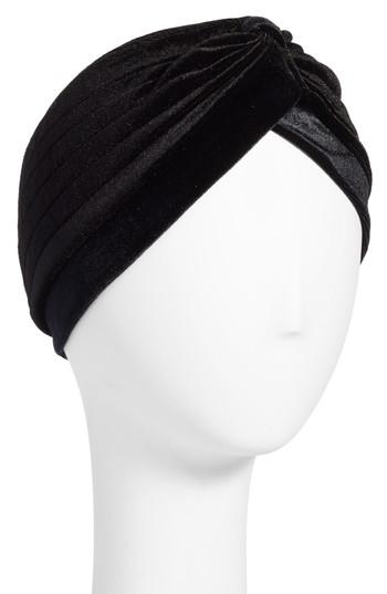 Asa Kaftans Velvet Turban, Size - Black