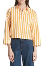 Women's Kule The Keaton Stripe Crop Shirt - Yellow