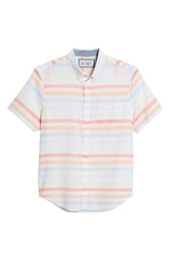 Men's Original Penguin Stripe Lawn Shirt - Blue