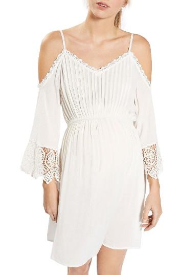 Women's Topshop Cold Shoulder Maternity Sundress - Ivory