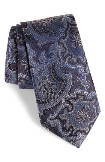 Men's Calibrate Ellerson Paisley Silk Tie, Size - Brown