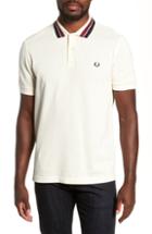 Men's Fred Perry Bold Tipped Pique Shirt - Ivory