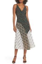 Women's Blondie Nites High Neck Applique Fit & Flare Dress