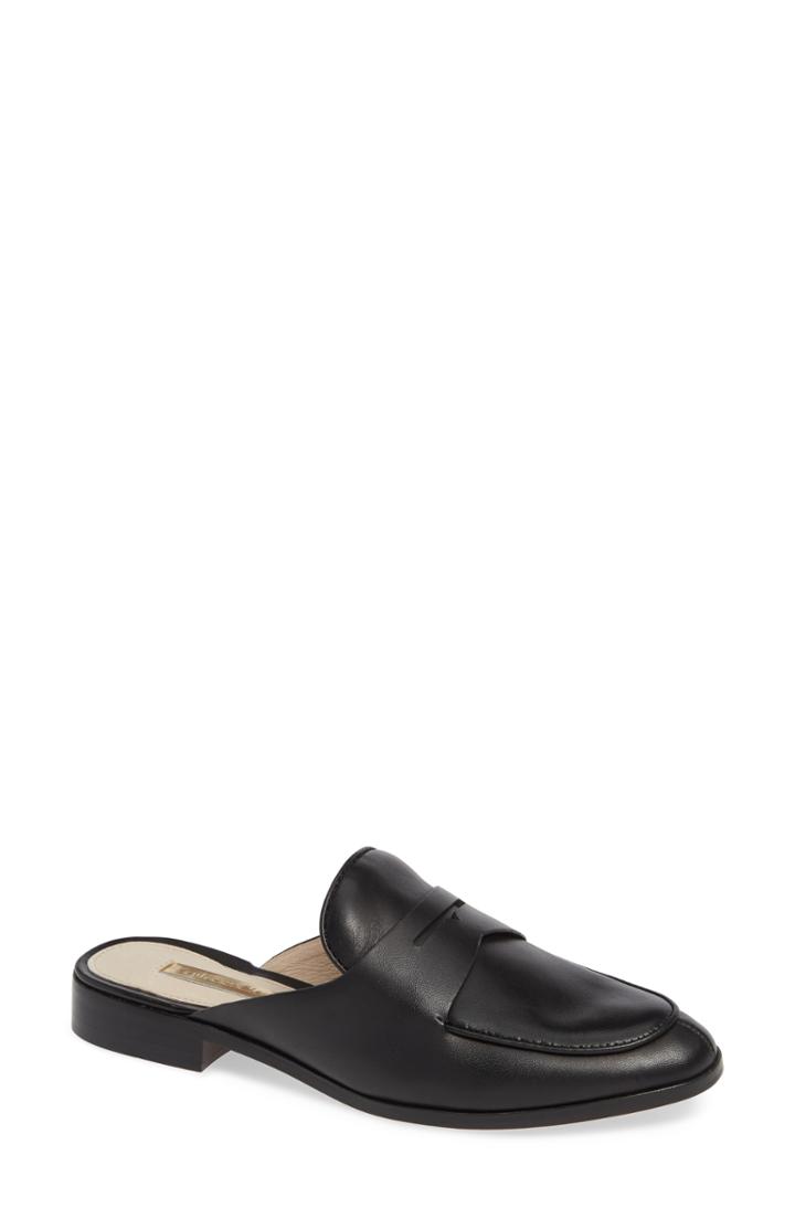 Women's Louise Et Cie Dugan Flat Loafer Mule .5 M - Black