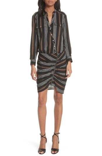 Women's Veronica Beard Emory Stripe Shirtdress - Black