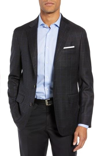 Men's Samuelsohn Classic Fit Check Wool Sport Coat R - Blue