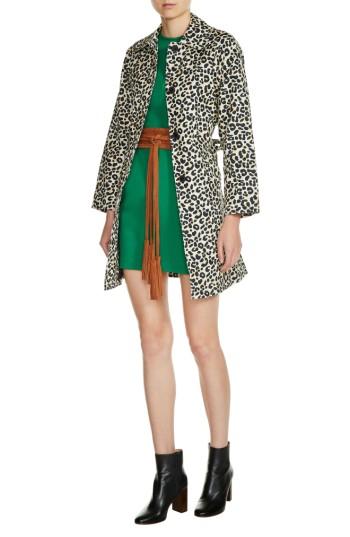Women's Maje Leopard Print Coat - Green