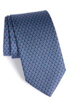 Men's Salvatore Ferragamo Darwin Geometric Gancini Silk Tie, Size - Blue