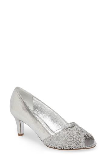 Women's Adrianna Papell Jude Peep Toe Pump W - Metallic