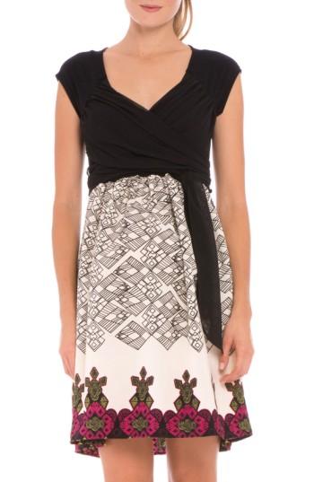 Women's Olian 'diane' Wrap Bodice Maternity Dress - Ivory