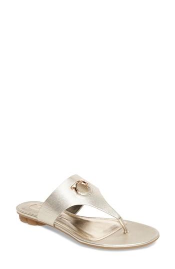 Women's Salvatore Ferragamo Gancio Thong Sandal C - Metallic