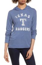 Women's '47 Campbell Texas Rangers Rib Knit Hooded Top - Blue