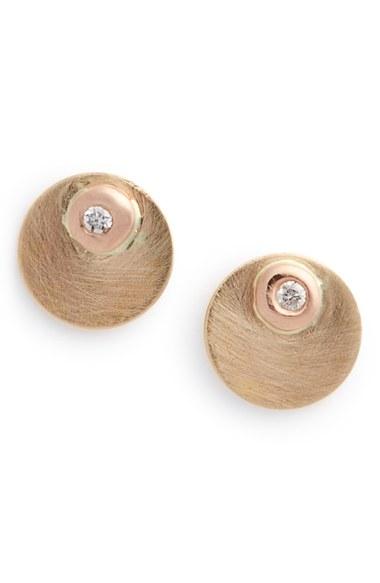 Women's Melissa Joy Manning Diamond Disc Stud Earrings