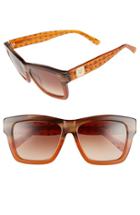 Women's Mcm 56mm Retro Sunglasses - Striped Brown/ Cognac