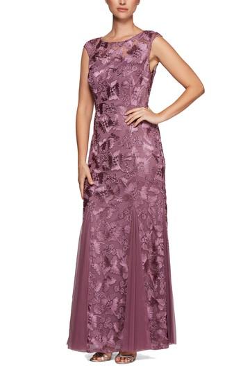 Women's Alex Evenings Tulle Mermaid Gown - Purple