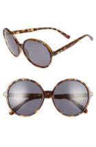 Women's D'blanc Prose 59mm Round Sunglasses - Demi Tortoise/ Grey Polar