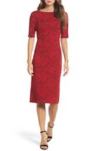Women's Maggy London Jacquard Pencil Dress - Red