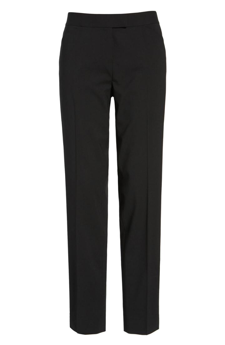 Women's Lafayette 148 New York Irving Stretch Wool Pants (similar To 16w) - Black