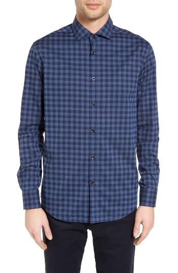 Men's Good Man Brand Bond Melange Gingham Trim Fit Sport Shirt