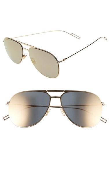 Men's Dior Homme 59mm Aviator Sunglasses - Gold Metallic