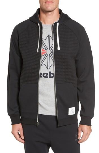 Men's Reebok Classic Quilted Zip Hoodie - Black