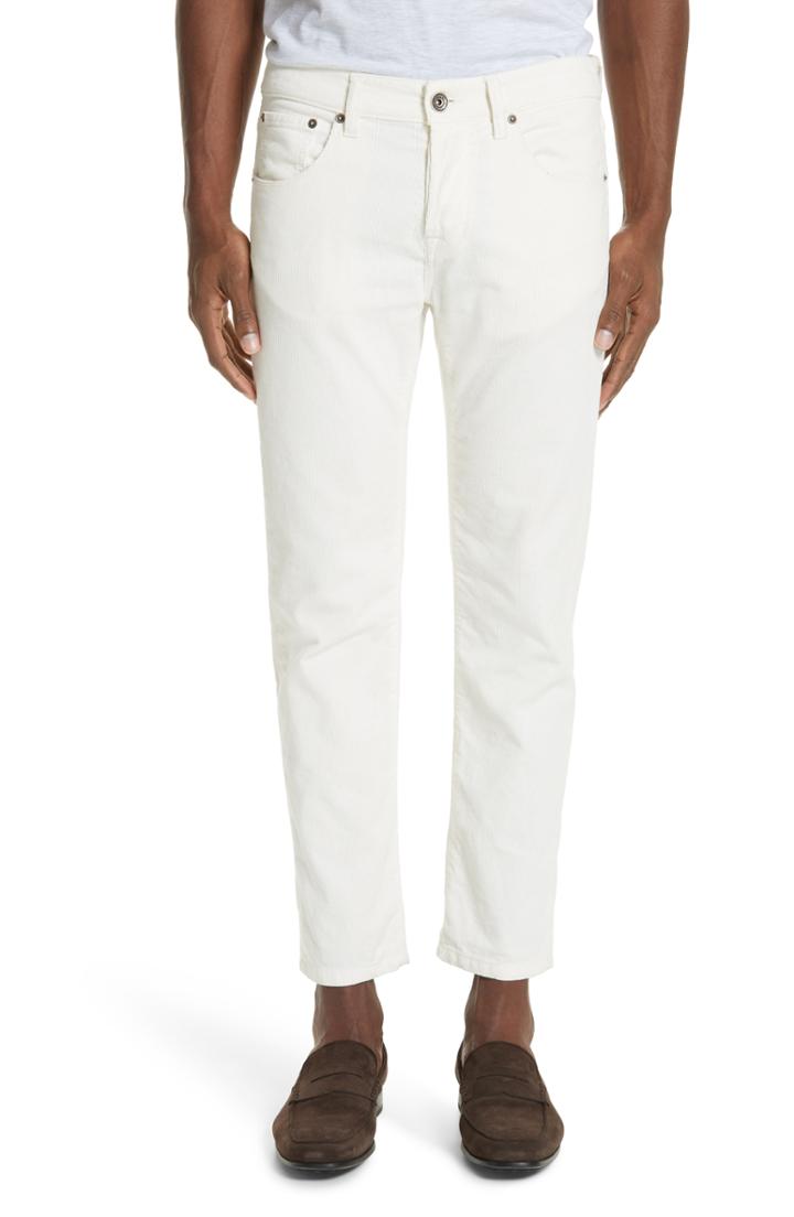 Men's Eleventy Five Pocket Corduroy Trousers - White