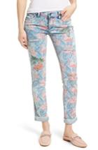 Women's Billy T Embroidered Distressed Flamingo Jeans - Blue