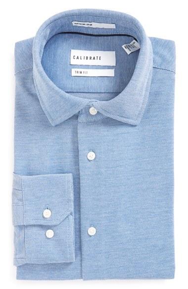 Men's Calibrate Trim Fit Knit Dress Shirt