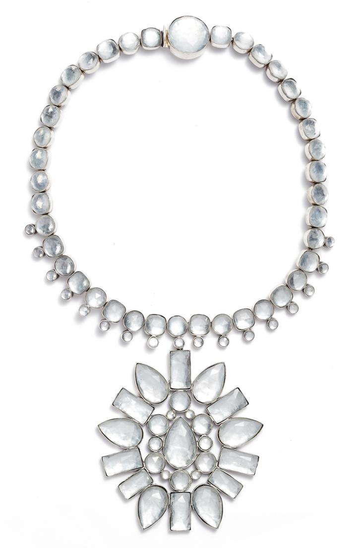 Women's Tory Burch Crystal Sunburst Statement Pendant Necklace