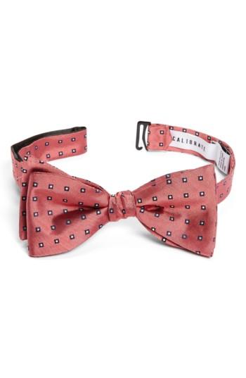 Men's Calibrate Descrete Dot Silk Bow Tie, Size - Orange