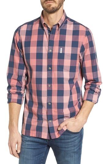Men's Ben Sherman Buffalo Check Woven Shirt - Pink