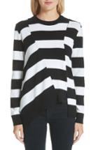 Women's Proenza Schouler Asymmetrical Stripe Sweater - Black