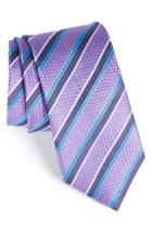 Men's Canali Stripe Silk Tie, Size - Purple