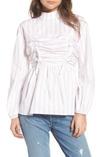 Women's Lost Ink Tied Blouse, Size - White