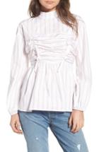 Women's Lost Ink Tied Blouse, Size - White