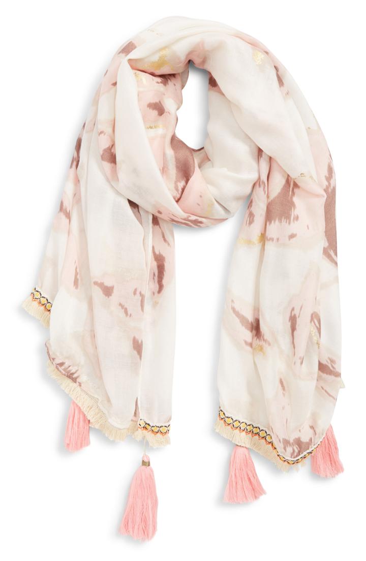 Women's Stella + Ruby Fringe Wrap, Size - Pink