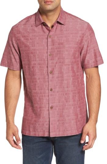 Men's Tommy Bahama Oceanside Woven Shirt - Red