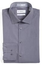 Men's Calibrate Trim Fit Stripe Dress Shirt 32/33 - Blue