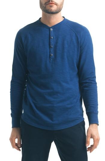 Men's Good Man Brand Slim Fit Slub Henley, Size - Blue