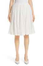 Women's Mansur Gavriel Floral Embroidered Linen Blend Skirt
