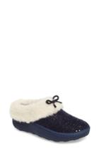 Women's Fitflop Loaff Snug Sequin Slipper M - Blue