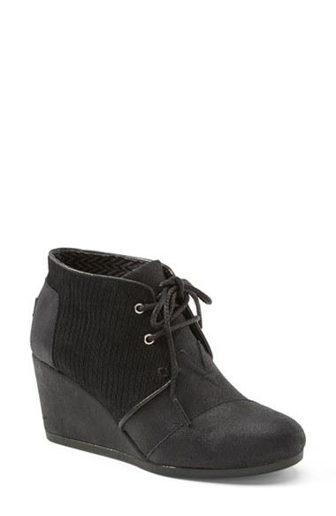 Women's Toms 'desert' Wedge Bootie .5 M - Black