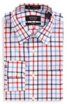 Men's Nordstrom Men's Shop Smartcare(tm) Trim Fit Check Dress Shirt 32/33 - Brown