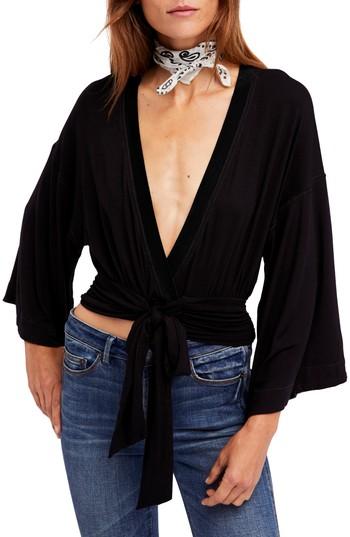 Women's Free People That's A Wrap Top - Black