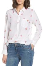 Women's Rails Kate Watermelon Print Silk Shirt - White