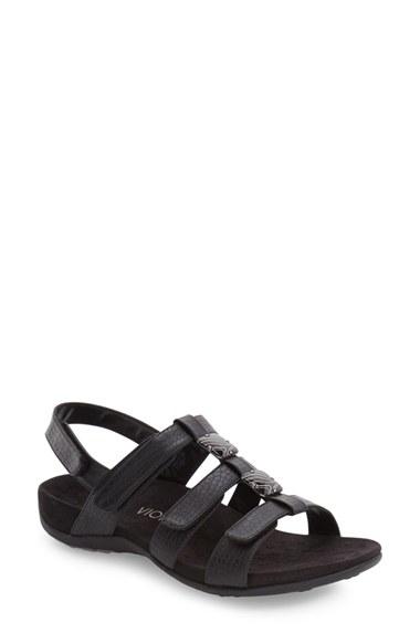 Women's Vionic 'amber With Orthaheel Technology' Adjustable Sandal M - Black
